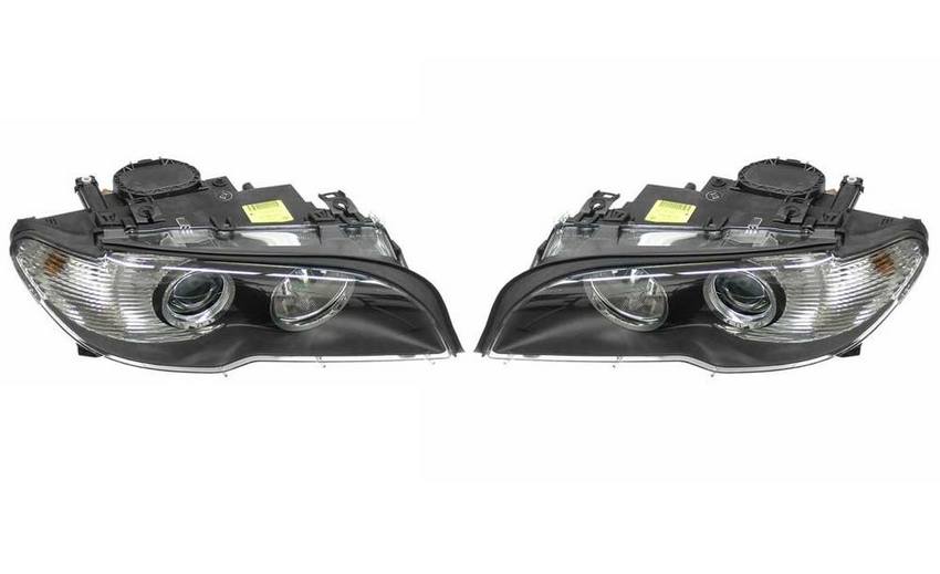 Headlight Set Driver and Passenger Side (BiXenon) (White Turn